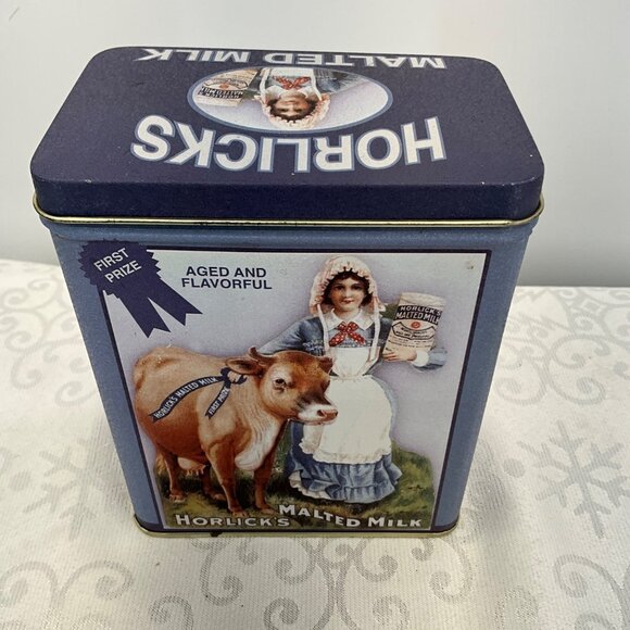 Vintage Horlicks Malted Milk Collectible Tin Storage Container With Classic Dair - Picture 3 of 7